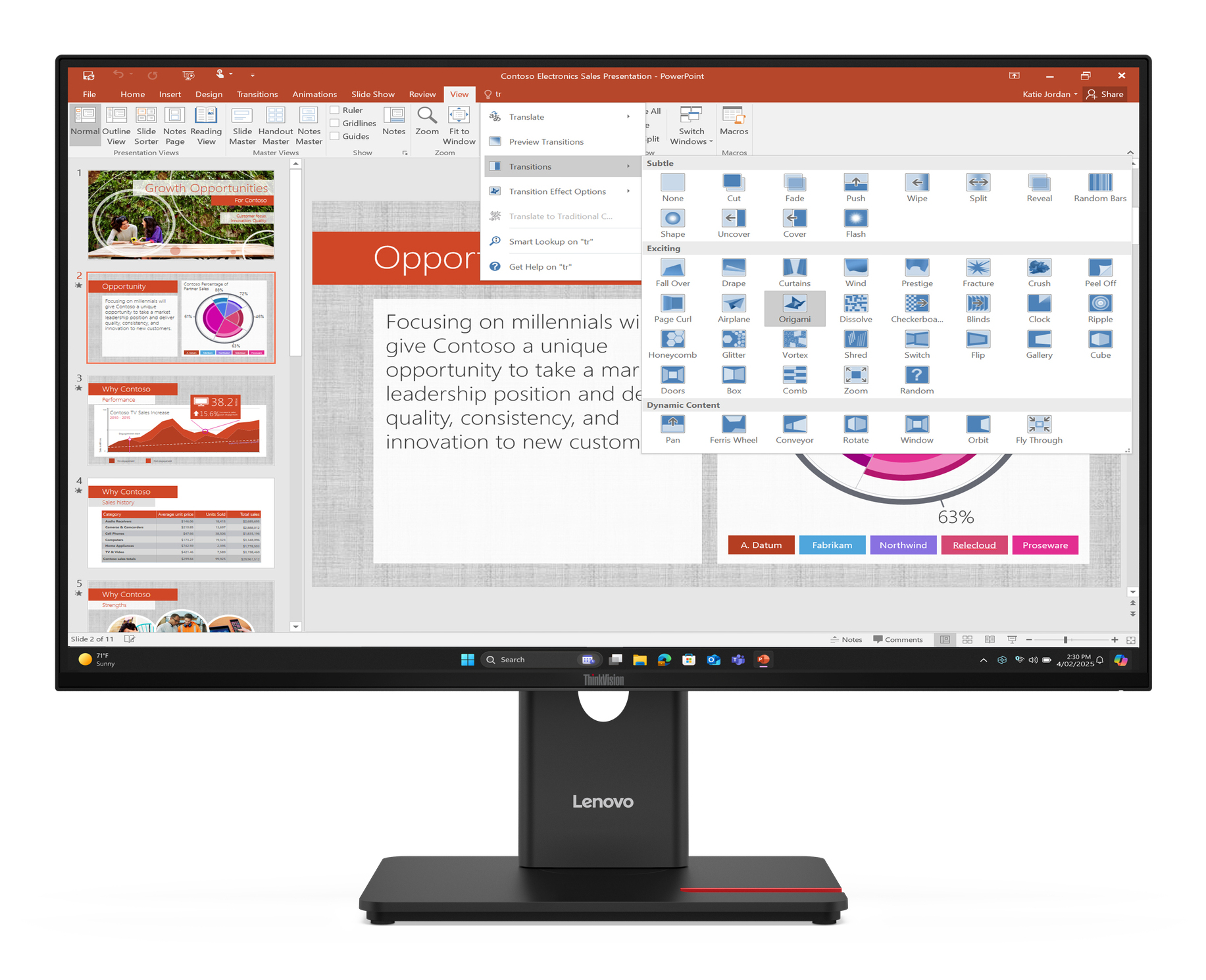 Lenovo ThinkVision T27-40 Bildschirm Modell 64A5-MAT6