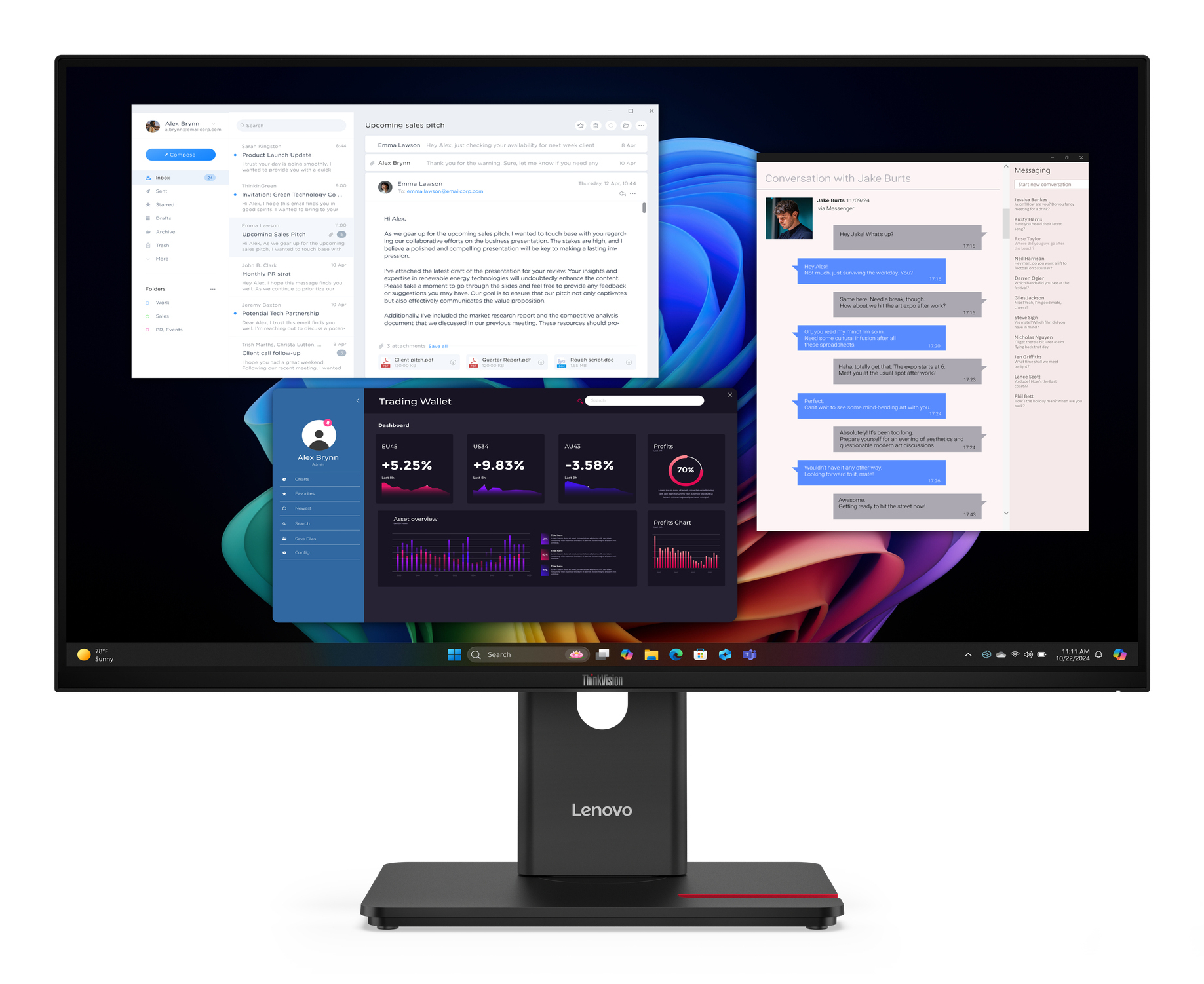 Lenovo ThinkVision T27UD-40 Bildschirm Modell 64AF-GAT2