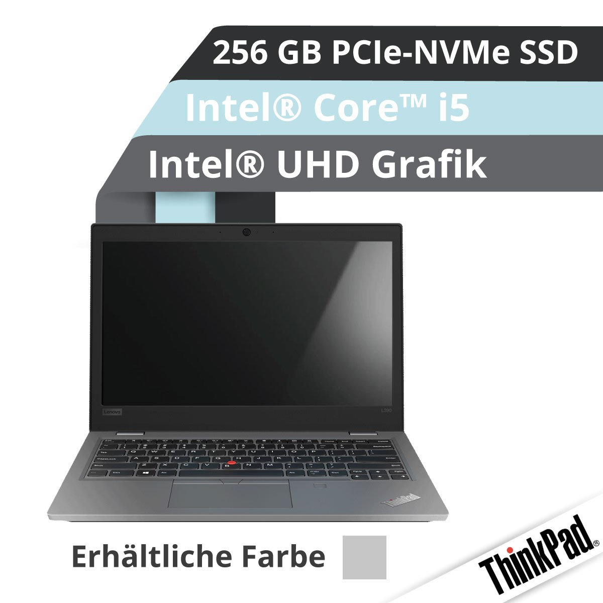 (EOL) Lenovo™ ThinkPad® L390 Notebook Modell 20NR-0014 (Silber)