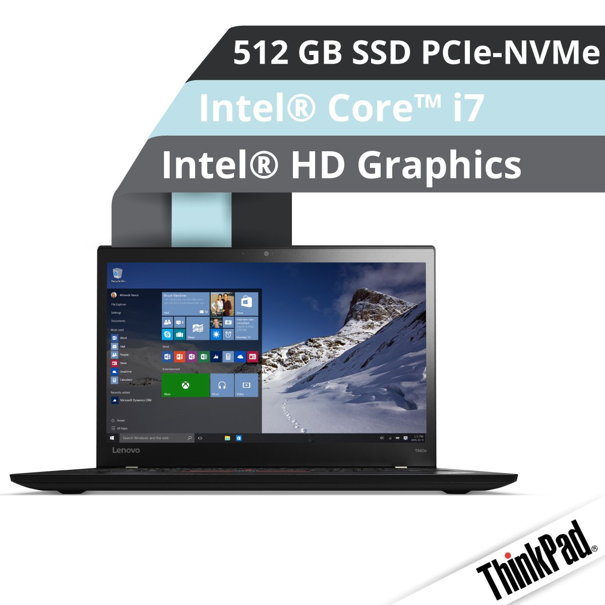 (EOL) Lenovo™ ThinkPad® T460s Notebook Modell 20F9-0058