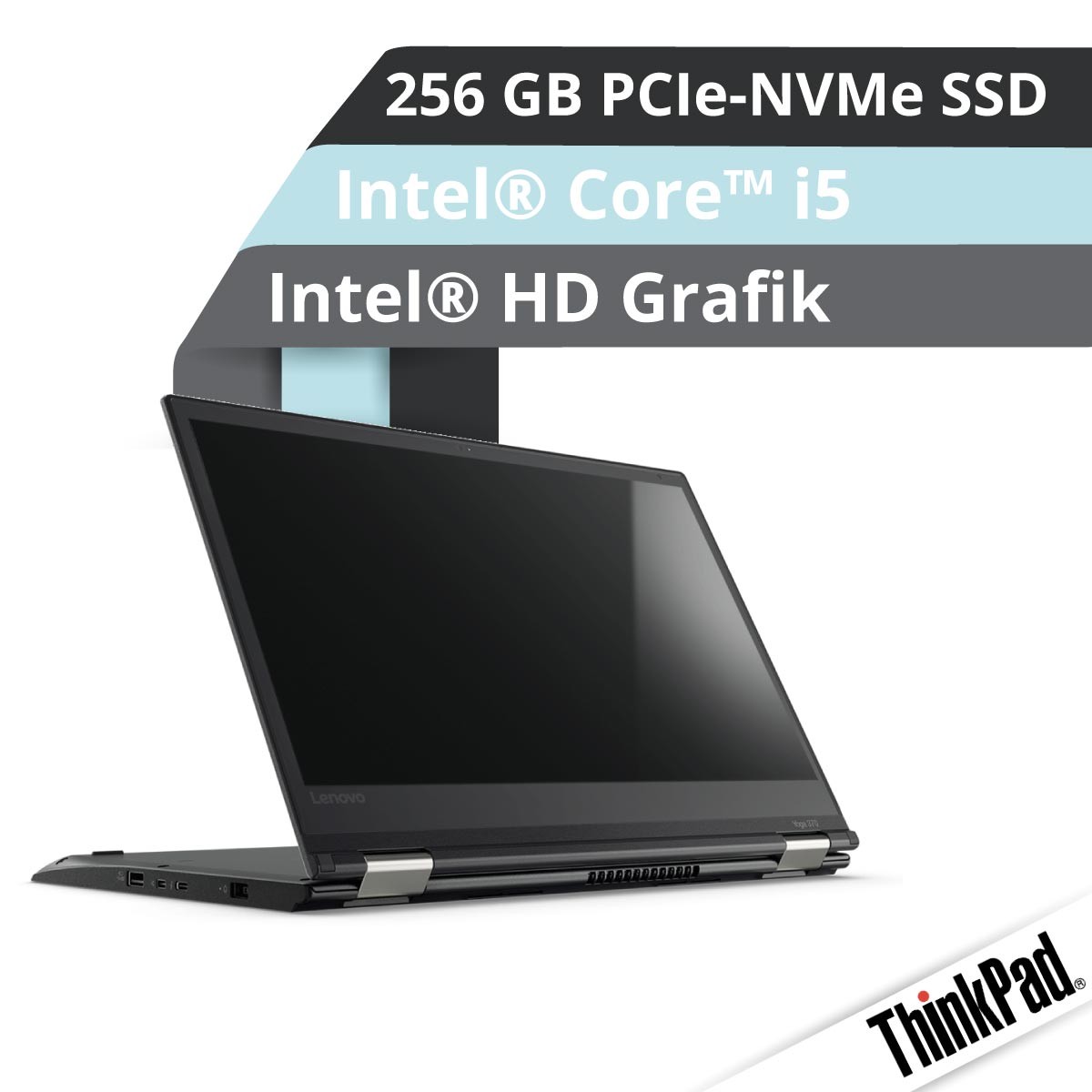 (EOL) Lenovo™ ThinkPad® Yoga 370 Convertible Notebook Modell 20JH-003H (Silber)