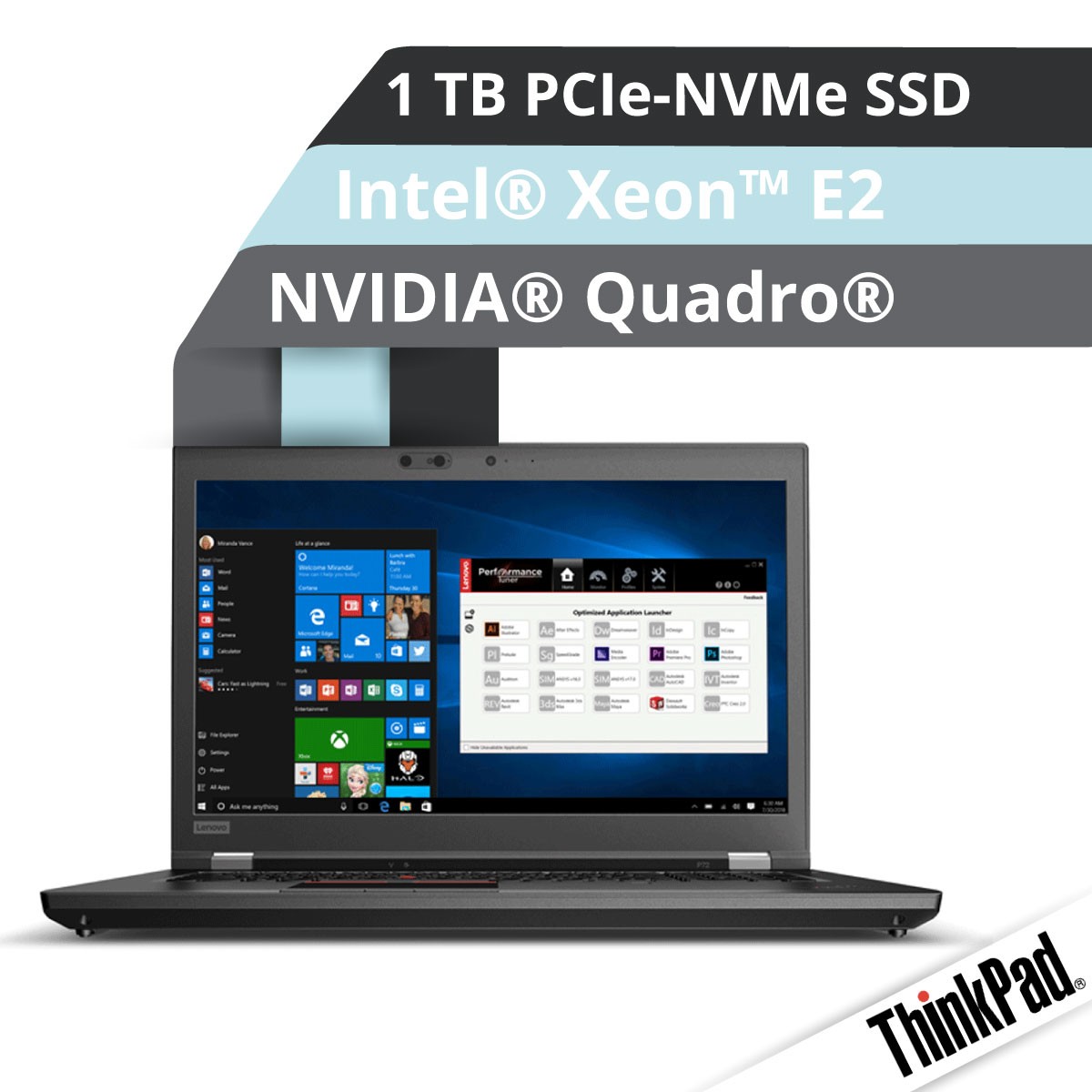 (EOL) Lenovo™ ThinkPad® P72 Workstation Modell 20MB-0000
